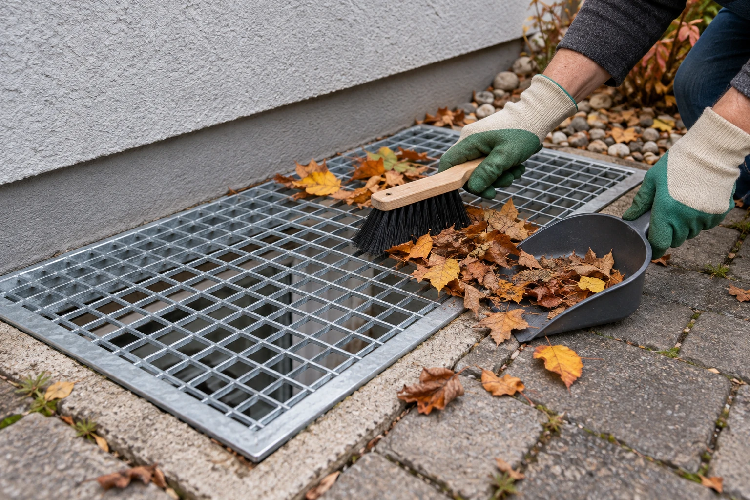 Basement lightwell cleaning