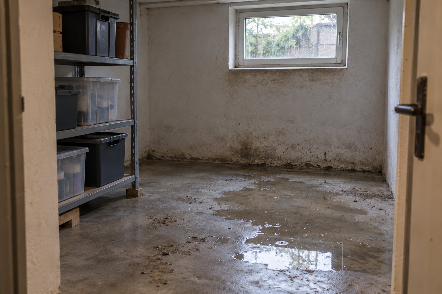 Basement after heavy rain