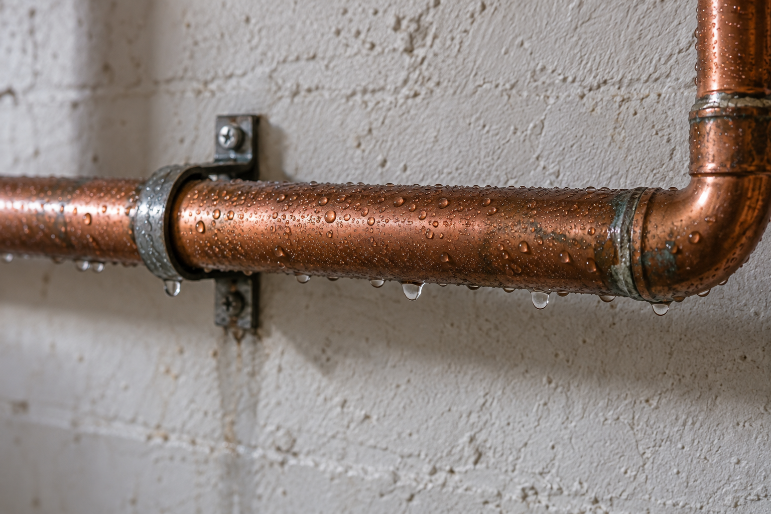 Water on basement pipes